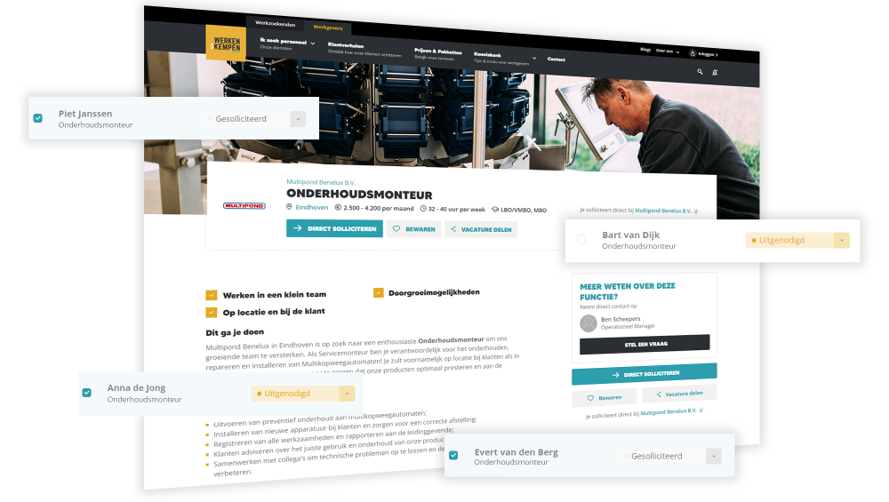 Wervingscampagne op facebook, linkedin en instagram