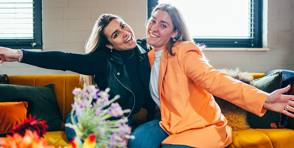 Blije stagiaires in de kempen