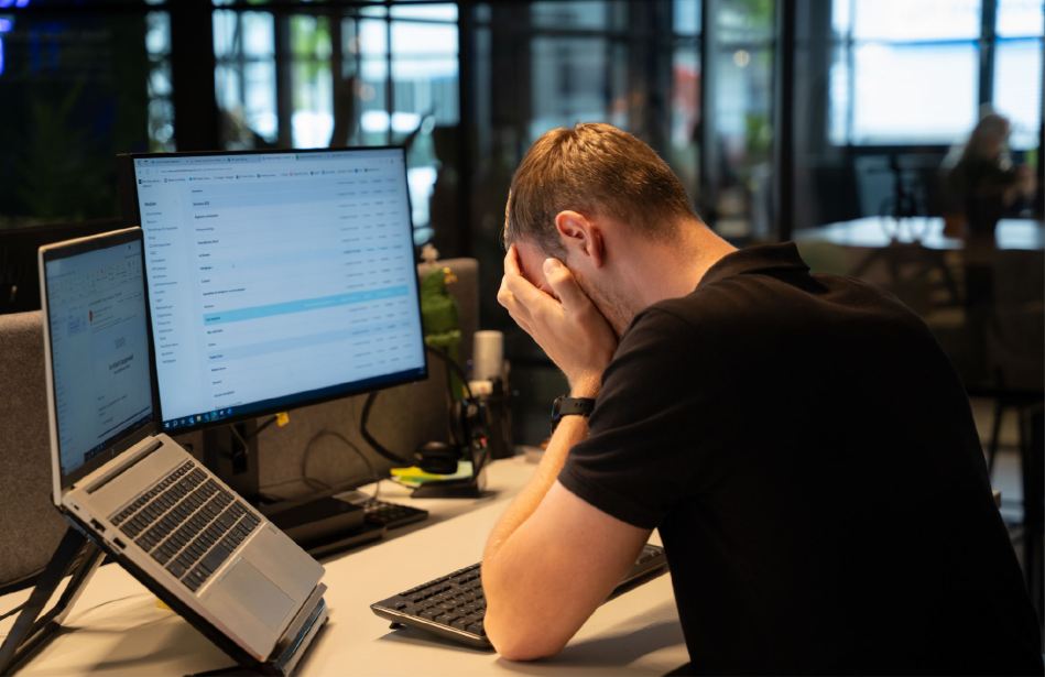 man burn out op werk