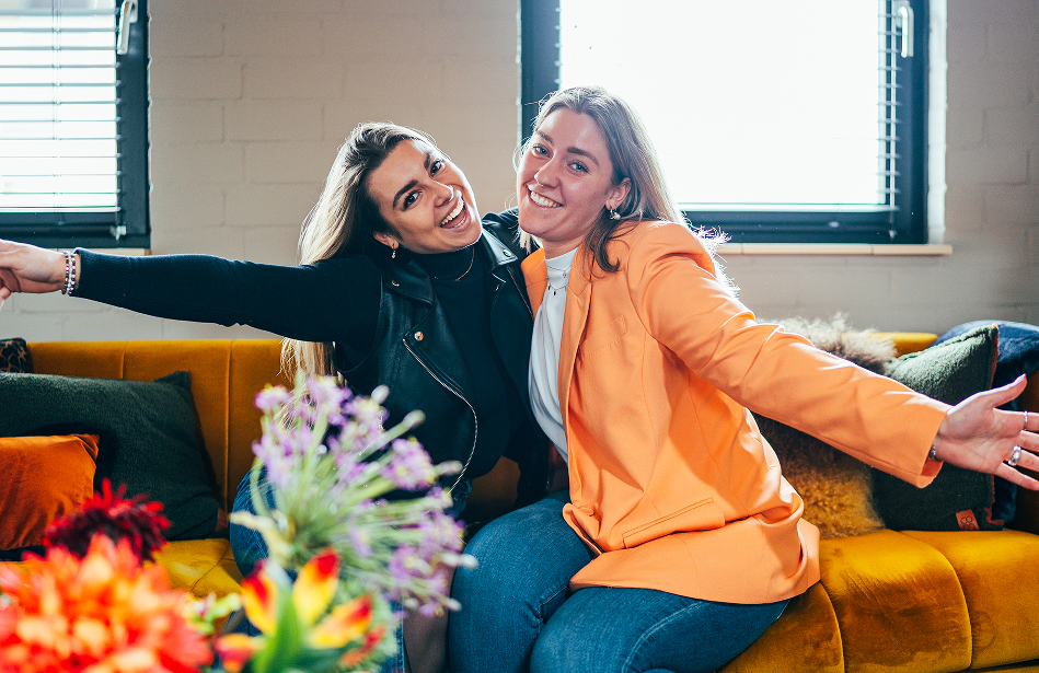 Blije stagiaires in de kempen